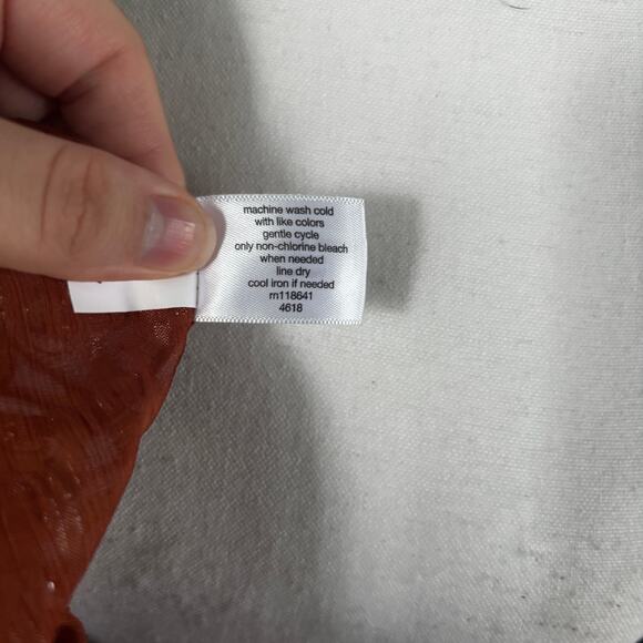 Lane Bryant Blouse Womens 14/16 Burnt Orange Sheer Boho Peasant Top Long Sleeve - Picture 11 of 11